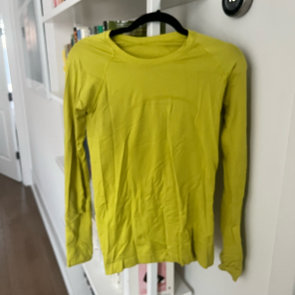 Lululemon neon citrus yellow workout shirt